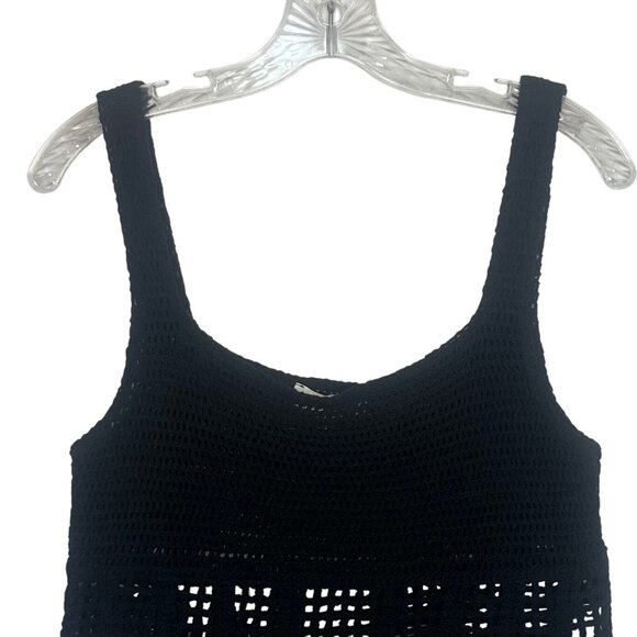 Rebellion Crochet Tank Top Womens Large Black New WOT Summer - Picture 3 of 7